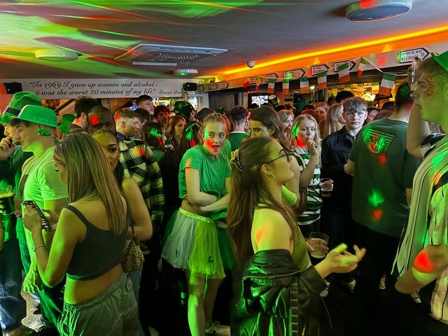 A packed bar on St Patrick's night